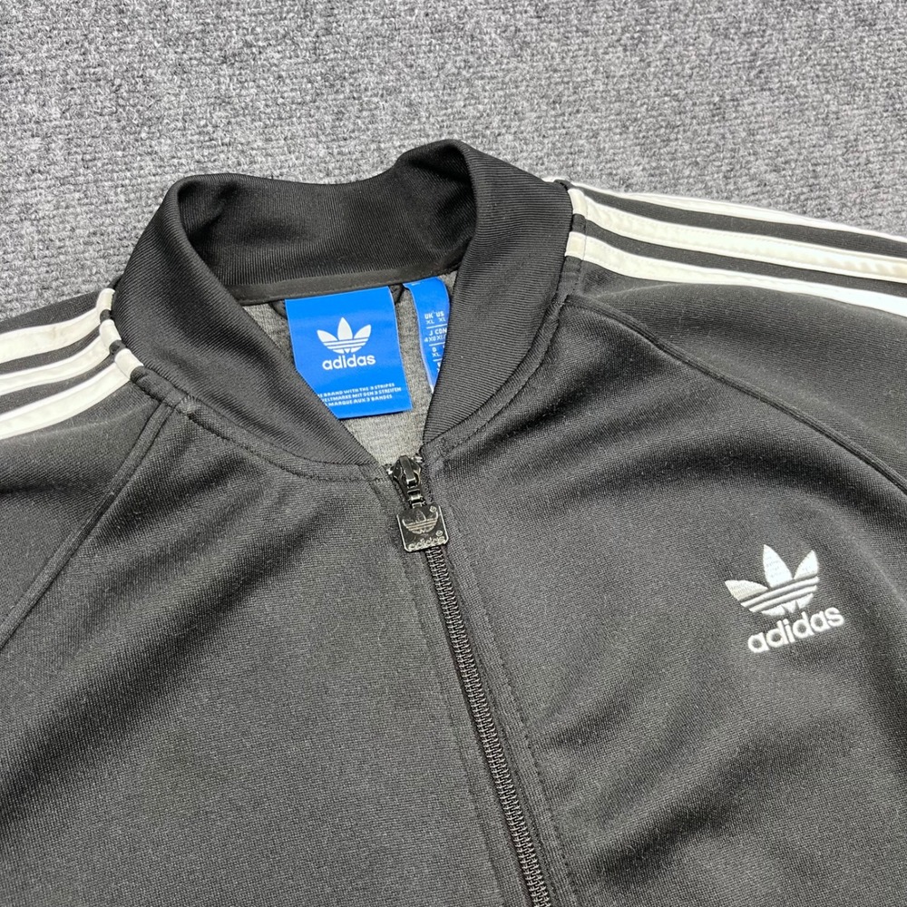Adidas Track Jacket SST Originals Trefoil Black White Full Zip Raglan Striped
